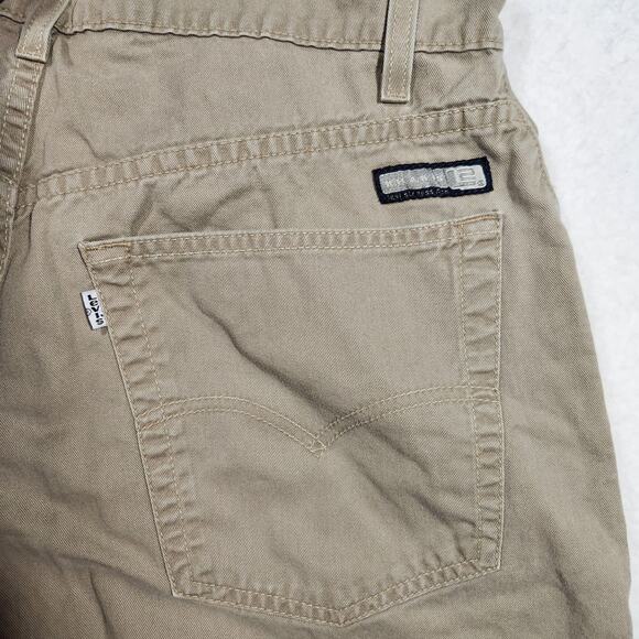 Vintage Levi's L2 Khaki Pants Men's 34x32 Baggy Loose 90s Y2K Skater 100% Cotton - Picture 6 of 13